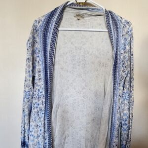 Lucky Brand Blue and White Cardigan